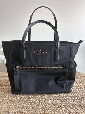 kate spade Chelsea Black Nylon Tote with Front Zip Pocket